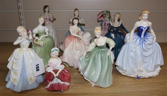 Ten Royal Doulton figures